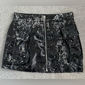 Free People NWT Small Pleasures Skirt. Size 28. Black with Sequins and Zipper.🔥